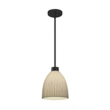 Porcelina Impala 1 Light Curved Pendant 11 Inch Tall by Justice Design - PNA-8814