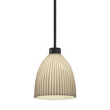 Porcelina Impala 1 Light Curved Pendant 21.5 Inch Tall by Justice Design - PNA-8844