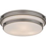 Grafton 3 Light Flush Mount 4.25 Inch Tall and 16 Inch Wide by Quoizel - QFL6776