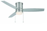 Atlantis 3 Blade Flush Mount Ceiling Fan and Light Kit 52 Inch Wide by WAC  - F-073L-BN