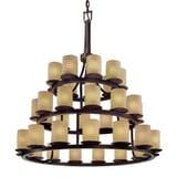 Limoges Dakota 36 Light Oversized 3 Tier Chandelier by Justice Design - POR-8712-10-WAVE