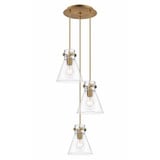 Newton Cone 3 Light Medium Cord Pendant 15.5 Inch Wide by Innovations - 113-410-1PS-G411-8
