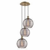Athens Deco Swirl 3 Light Large Pendant 35.63 Inch Tall by Innovations - 113B-3P-G1213-10