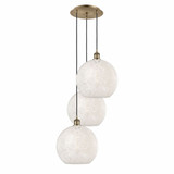 White Mouchette 3 Cord Hung Large Pendant 13.5 Inch Tall by Innovations - 113B-3P-G1216-12