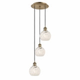 White Mouchette 3 Light Cord Hung Medium Pendant by Innovations - 113B-3P-G1216-6