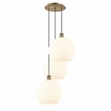 White Venetian 3 Light Steel Cord Hung Large Pendant by Innovations - 113B-3P-G1217-12