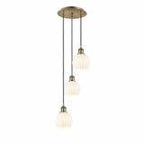 White Venetian 3 Light Cord Hung Medium Pendant by Innovations - 113B-3P-G1217-6