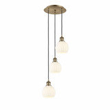 White Venetian 3 Light Cord Hung Medium Pendant by Innovations - 113B-3P-G1217-6