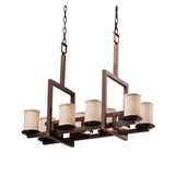 Textile Dakota 8 Light Mini Chandelier by Justice Design - FAB-8718-10-CREM