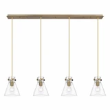 Newton Cone 4 Light Oversized Linear Pendant by Innovations - 124-410-1PS-G411-8