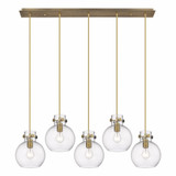 Newton Sphere 5 Light Oversized Linear Pendant by Innovations - 125-410-1PS-G410-8