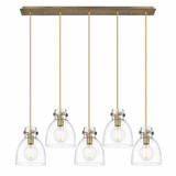 Newton Bell 5 Light Oversized Linear Pendant by Innovations - 125-410-1PS-G412-8