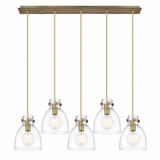 Newton Bell 5 Light Oversized Linear Pendant by Innovations - 125-410-1PS-G412-8