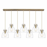 Newton Bell 7 Light Oversized Linear Pendant by Innovations - 127-410-1PS-G412-8