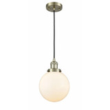 Beacon 1 Light Small Cord Hung Pendant 8 Inch Wide by Innovations - 201C-G20-8