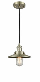 Railroad One Light Small Stem Hung Pendant 8 Inch Wide Innovations - 201C-M1-M7