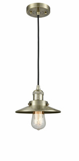 Railroad One Light Small Stem Hung Pendant 8 Inch Wide Innovations - 201C-M1-M7