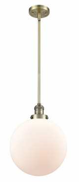Beacon 1 Light Medium Stem Hung Pendant 12 Inch Wide by Innovations - 201S-G20-12