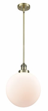 Beacon 1 Light Medium Stem Hung Pendant 12 Inch Wide by Innovations - 201S-G20-12