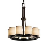 Textile Dakota 9 Light Medium Chandelier by Justice Design - FAB-8766-10-CREM