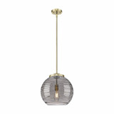 Athens Deco Swirl 1 Light Medium Pendant 14.88 Inch Tall by Innovations - 221-1S-G1213-14