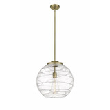 Athens Deco Swirl 1 Light Medium Pendant 17.13 Inch Tall by Innovations - 221-1S-G1213-16