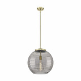 Athens Deco Swirl 100W 1 LED Medium Pendant by Innovations - 221-1S-G1213-16-BB-95-LED