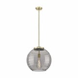 Athens Deco Swirl 100W 1 LED Medium Pendant by Innovations - 221-1S-G1213-16-BB-95-LED