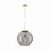 Athens Deco Swirl 100W 1 LED Medium Pendant by Innovations - 221-1S-G1213-16-BB-95-LED