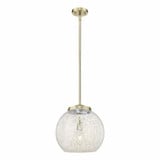 White Mouchette 1 Light Stem Hung Pendant by Innovations 221-1S-G1216-14