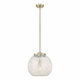 White Mouchette 1 Light Stem Hung Pendant by Innovations 221-1S-G1216-14 - 221-1S-G1216-14