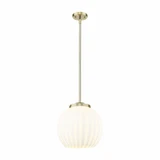 White Venetian 1 Light Stem Hung Pendant by Innovations 221-1S-G1217-14 - 221-1S-G1217-14