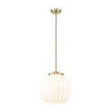 White Venetian 1 Light Stem Hung Pendant by Innovations 221-1S-G1217-14 - 221-1S-G1217-14