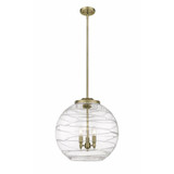 Athens Deco Swirl 3 Light Large Pendant 19.5 Inch Tall by Innovations - 221-3S-G1213-18
