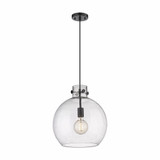 Newton Sphere 1 Light Steel Medium Pendant 14 Inch Wide by Innovations - 410-1PM-G410-14