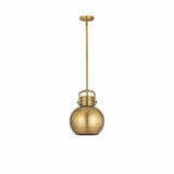 Newton Sphere 1 Light Metal Small Stem Pendant 10 Inch Wide by Innovations - 410-1SM-M410-10