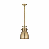 Newton Bell 1 Light Metal Shade Small Pendant 11.7 Inch Tall by Innovations - 410-1SS-M412-8
