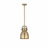 Newton Bell 1 Light Metal Shade Small Pendant 11.7 Inch Tall by Innovations - 410-1SS-M412-8