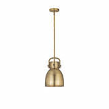 Newton Bell 1 Light Metal Shade Small Pendant 11.7 Inch Tall by Innovations - 410-1SS-M412-8