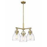 Newton Bell 3 Light Large Stem Hung Pendant 15.88 Inch Tall by Innovations - 410-3CR-G412-7