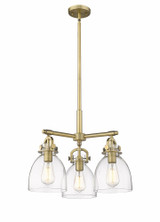 Newton Bell 3 Light Large Stem Hung Pendant 15.88 Inch Tall by Innovations - 410-3CR-G412-7
