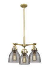 Newton Bell 3 Light Large Stem Hung Pendant 15.88 Inch Tall by Innovations - 410-3CR-G412-7