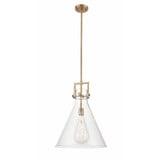 Newton Cone 1 Light Medium Stem Pendant 16 Inch Wide by Innovations - 411-1SL-G411-16