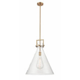 Newton Cone 1 Light Large Stem Pendant 18 Inch Wide by Innovations - 411-1SL-G411-18