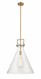 Newton Cone 1 Light Large Stem Pendant 18 Inch Wide by Innovations - 411-1SL-G411-18