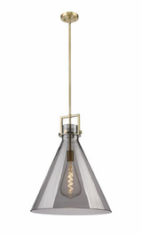 Newton Cone 1 Light Large Stem Pendant 18 Inch Wide by Innovations - 411-1SL-G411-18