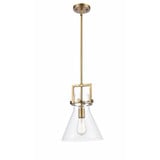 Newton Cone 1 Light Small Stem Pendant 10 Inch Wide by Innovations - 411-1SM-G411-10