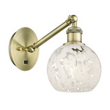 White Mouchette 1 Light Wall Sconce 12 Inch Length by Innovations - 317-1W-G1216-6