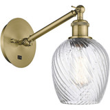 Caledonia 1 Light Fluted Glass Wall Sconce 11.38 Inch Tall by Innovations - 317-1W-G292-115