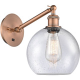 Athens 1 Light Seedy Glass Wall Sconce 12.38 Inch Wide by Innovations - 317-1W-G124-8